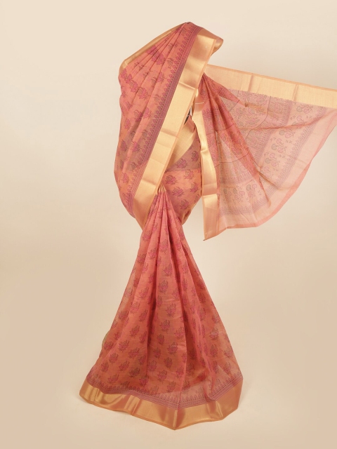 

Pothys Rust & Gold-Coloured Ethnic Motifs Printed Saree