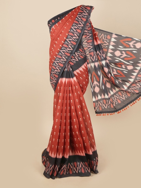

Pothys Rust & Black Woven Design Saree
