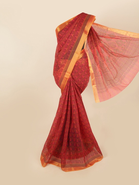

Pothys Red & Black Floral Saree