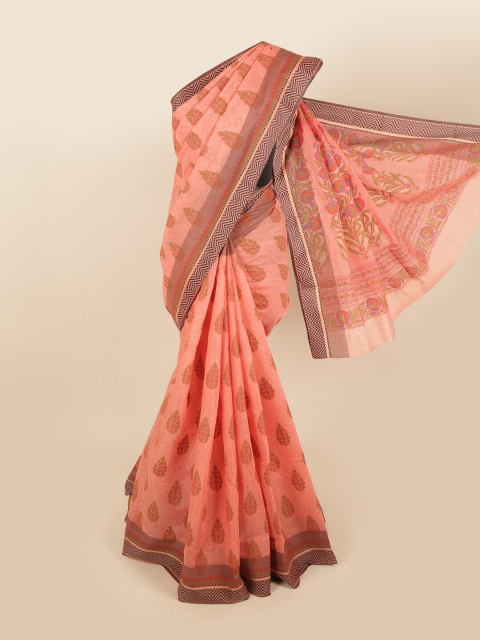 

Pothys Orange & Red Floral Printed Saree