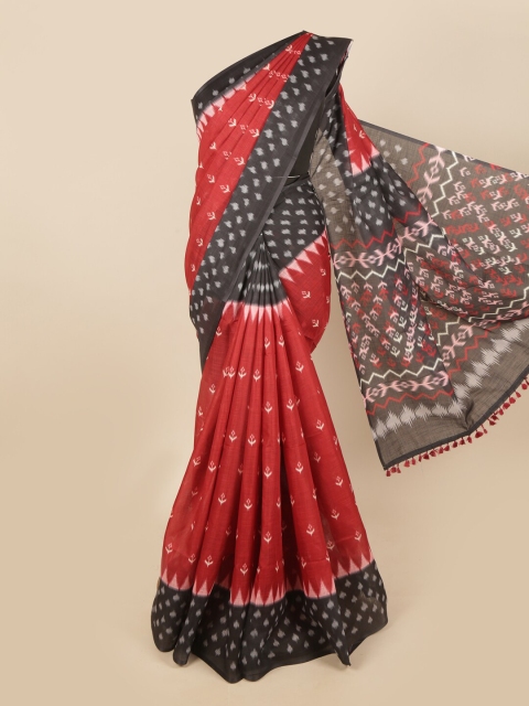 

Pothys Red & White Ethnic Motifs Saree