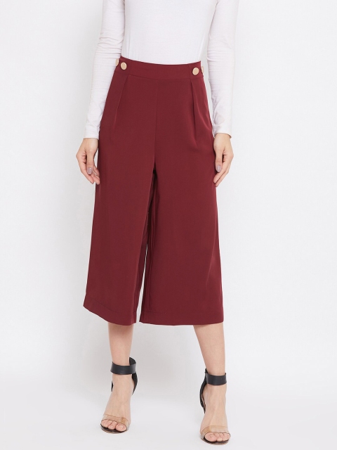 

Madame Women Maroon Cropped Palazzos