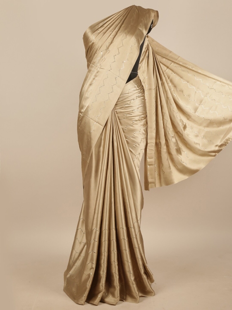 

Pothys Tan Satin Saree