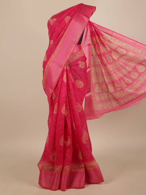 

Pothys Pink & White Floral Printed Saree