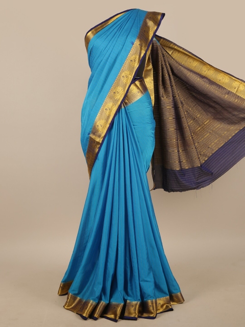 

Pothys Women Blue & Gold Georgette Saree with Blouse