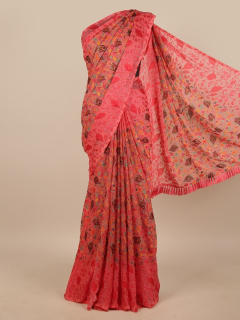 

Pothys Pink & Navy Blue Floral Saree