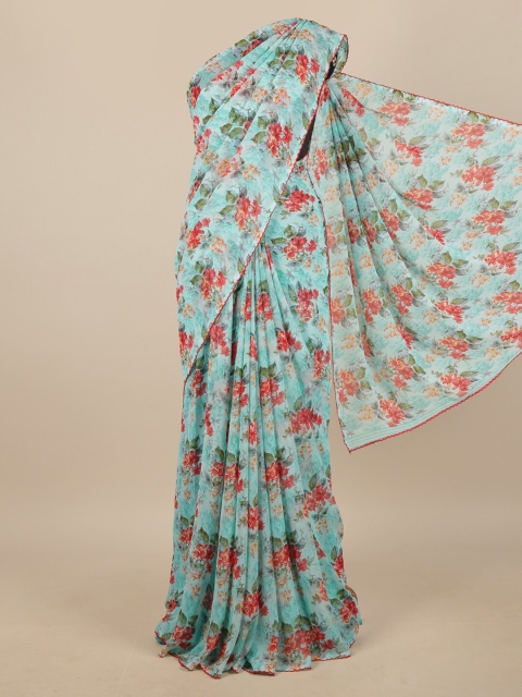 

Pothys Blue & Red Floral Printed Saree