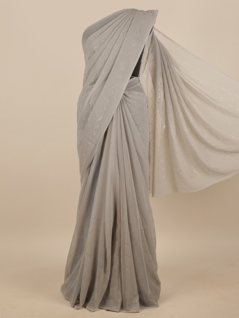 

Pothys Grey Embellished Beads and Stones Saree