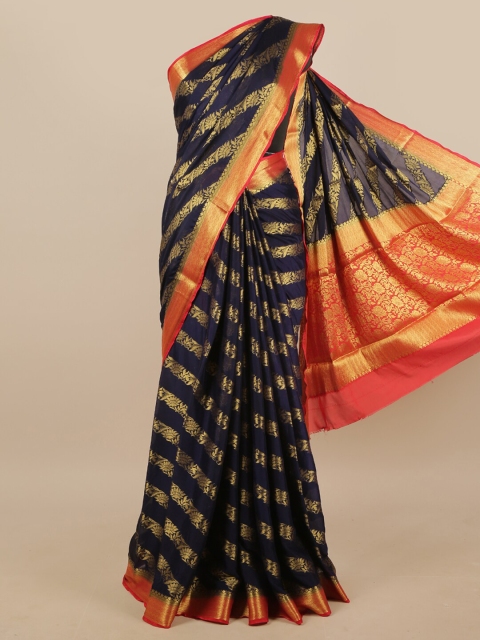 

Pothys Blue & Gold-Toned Ethnic Motifs Saree
