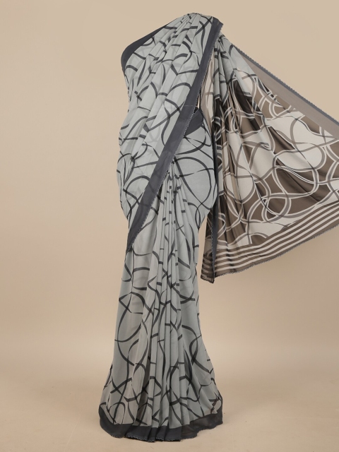 

Pothys Grey & Black Abstract Printed Saree