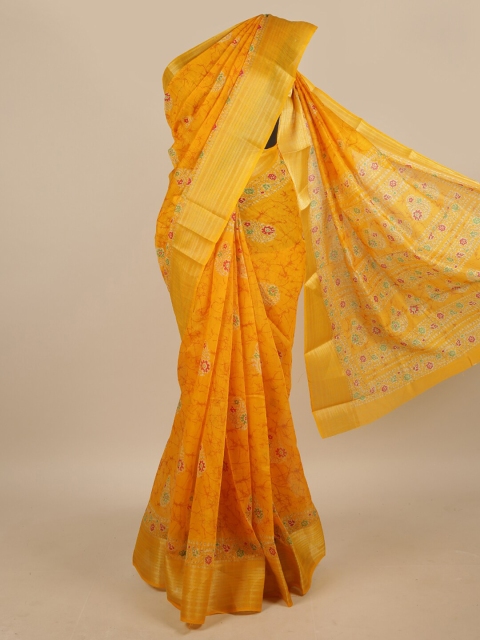 

Pothys Yellow & Red Floral Saree