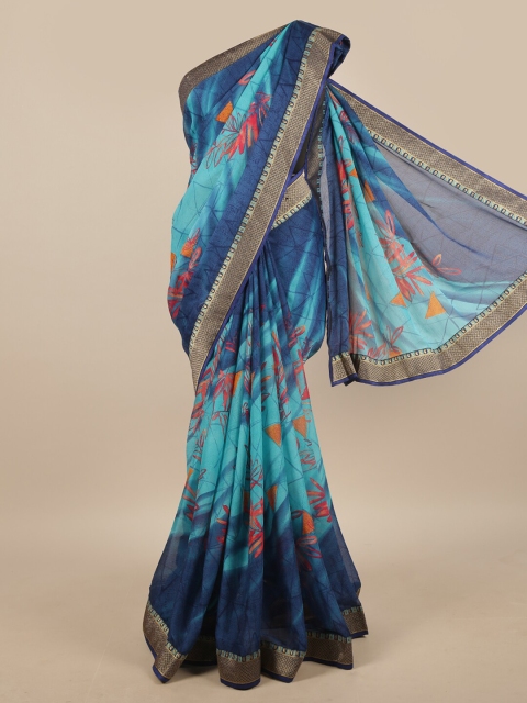 

Pothys Blue & Red Floral Printed Saree