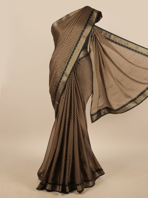 

Pothys Tan & Gold-Toned Saree