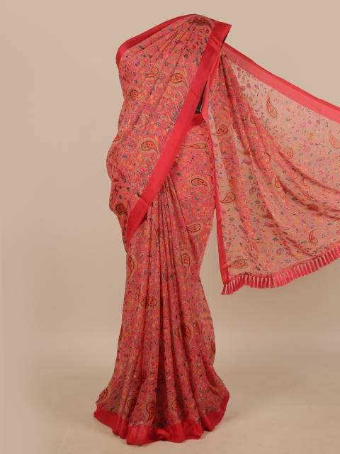 

Pothys Pink & Green Floral Saree