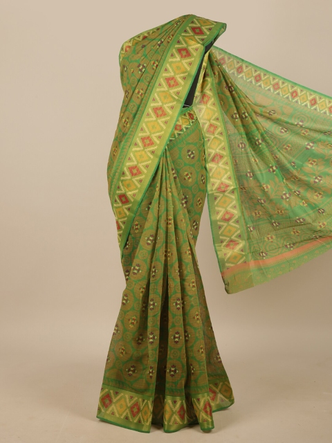 

Pothys Green & Red Floral Saree