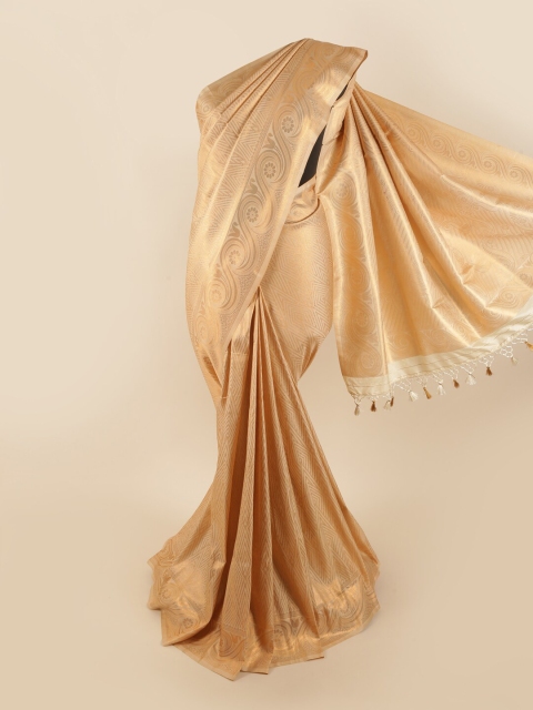 

Pothys Gold-Toned Pure Silk Woven Designed Banarasi Saree