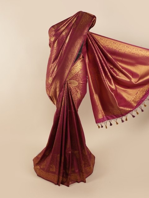 

Pothys Women Maroon Pure Silk Woven Design Saree