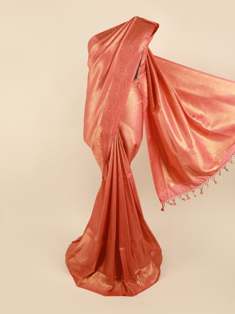 

Pothys Women Pink Pure Silk Woven Design Saree with Blouse