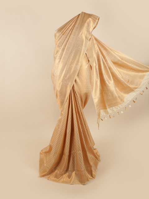 

Pothys Gold-Toned Woven Design Zari Pure Silk Banarasi Saree
