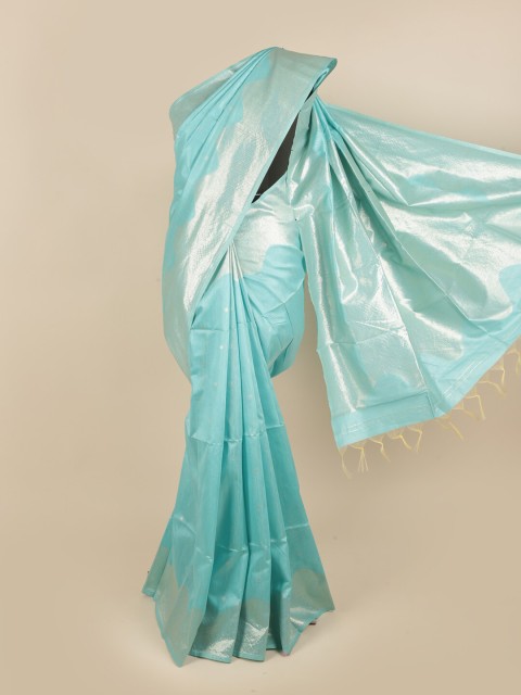 

Pothys Blue & Gold-Coloured Ethnic Motifs Zari Jute Silk Saree