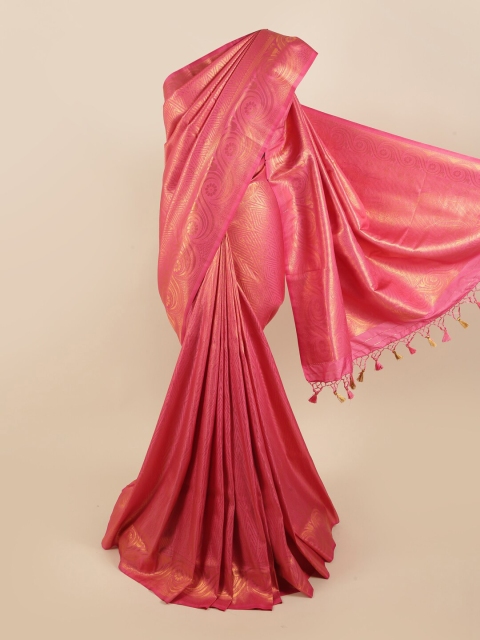 

Pothys Pink & Gold-Coloured Zari Pure Silk Banarasi Saree