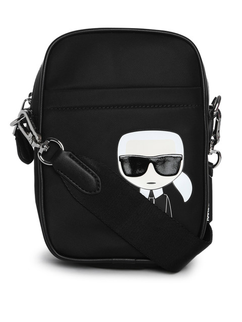 

Karl Lagerfeld Woman Black Printed PU Structured Sling Bag