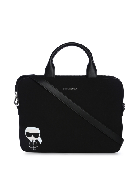 

Karl Lagerfeld Women Black PU Laptop Bag