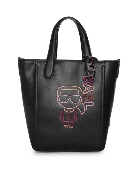 

Karl Lagerfeld Black Leather Shopper Tote Bag