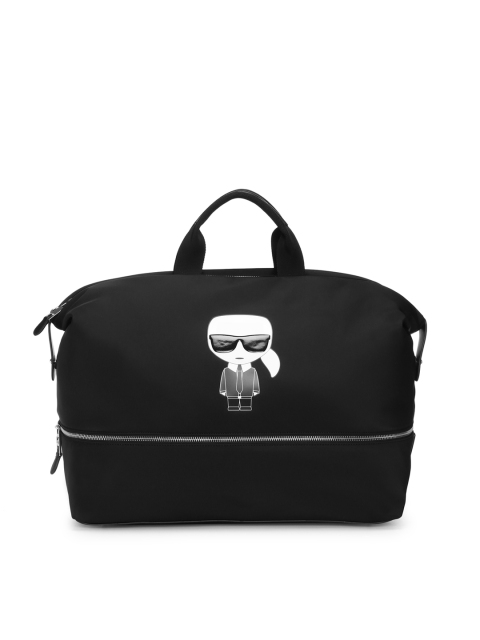 

Karl Lagerfeld Black Printed PU Oversized Structured Handheld Bag