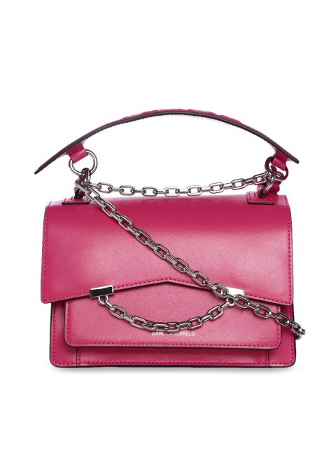 

Karl Lagerfeld Pink Leather Structured Sling Bag
