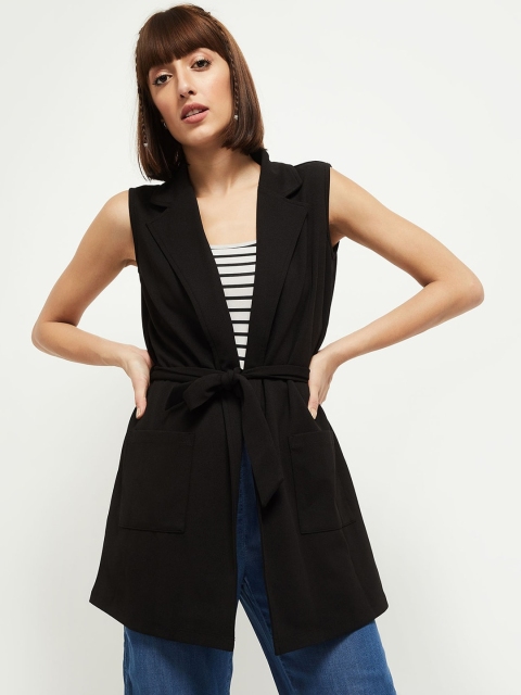 

max Women Black Longline Tailored Jacket