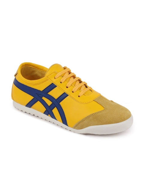 

FAUSTO Men Yellow Striped Sneakers