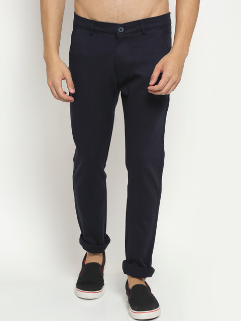 

Rodamo Men Navy Blue Slim Fit Chinos Trousers
