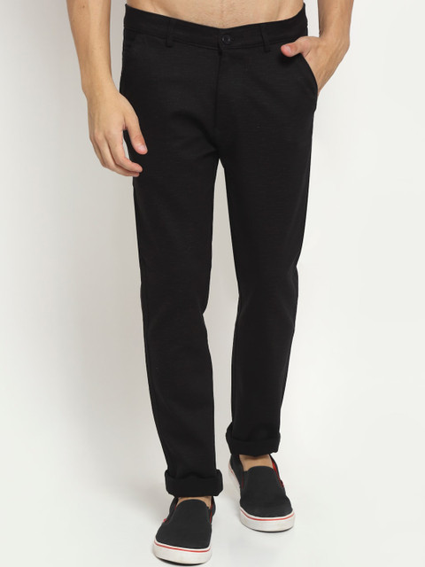 

Rodamo Men Black Slim Fit Chinos Trousers