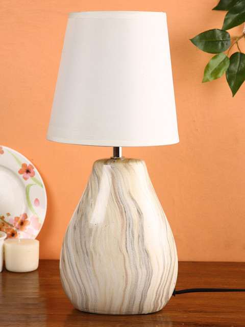 

House Of Accessories White Ceramic Contemporary Table Lamp with Shade