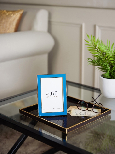 

Pure Home and Living Blue & Gold-Toned Solid Table Photo Frame
