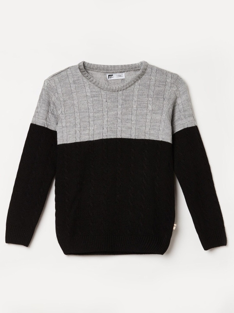 

Fame Forever by Lifestyle Boys Black & Grey Colourblocked Pullover