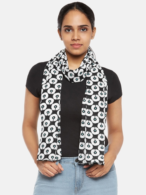 

Honey by Pantaloons Women Black & White Printed Scarf