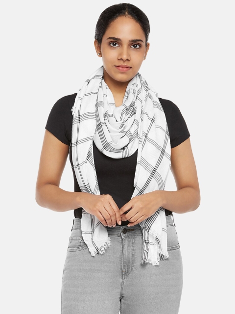 

Honey by Pantaloons Women White & Grey Checked Scarf
