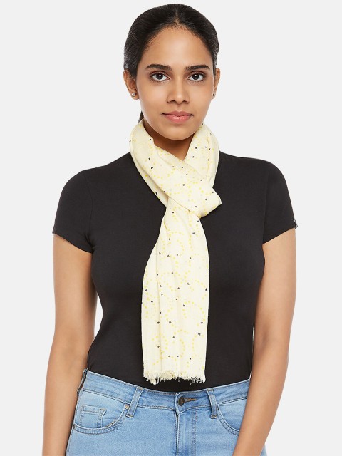 

Honey by Pantaloons Women Yellow & Black Printed Scarf