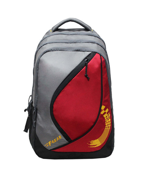 

F Gear Unisex Grey & Blue Colourblocked Backpack