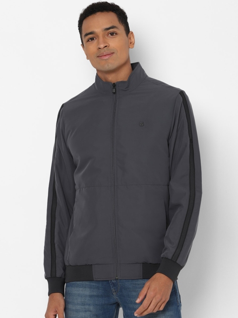 

Allen Solly Men Grey Pure Cotton Bomber Jacket