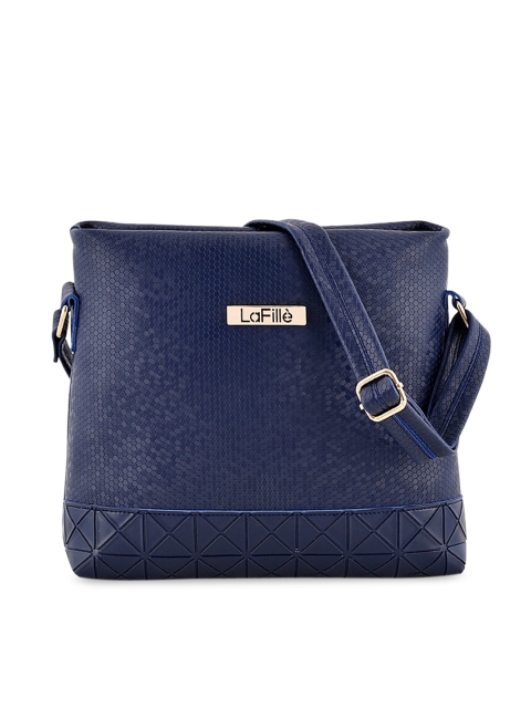 

LaFille Blue PU Structured Sling Bag