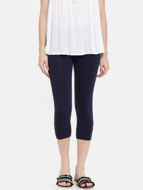 

Bitz Women Navy Blue Organic Cotton Capris