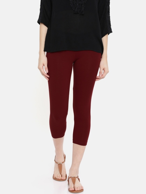 

Bitz Women Maroon Organic Cotton Capris