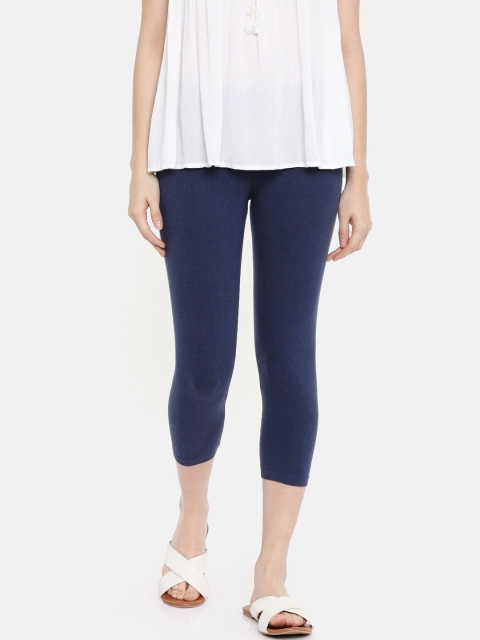 

Bitz Women Navy Blue Organic Cotton Capris