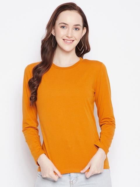 

Plagg Women Yellow Extended Sleeves Cotton T-shirt