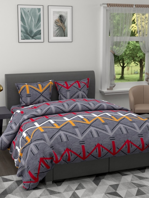 

BIANCA Violet & Yellow Set of 4 Floral Microfiber AC Room 150 GSM Double Bed Comforter