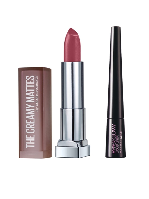 

Maybelline Set Of Creamy Matte Lipstick - 660 & Hyper Glossy Liquid Liner - Black