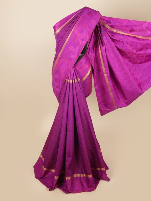 

Pothys Violet & Gold-Toned Woven Design Saree